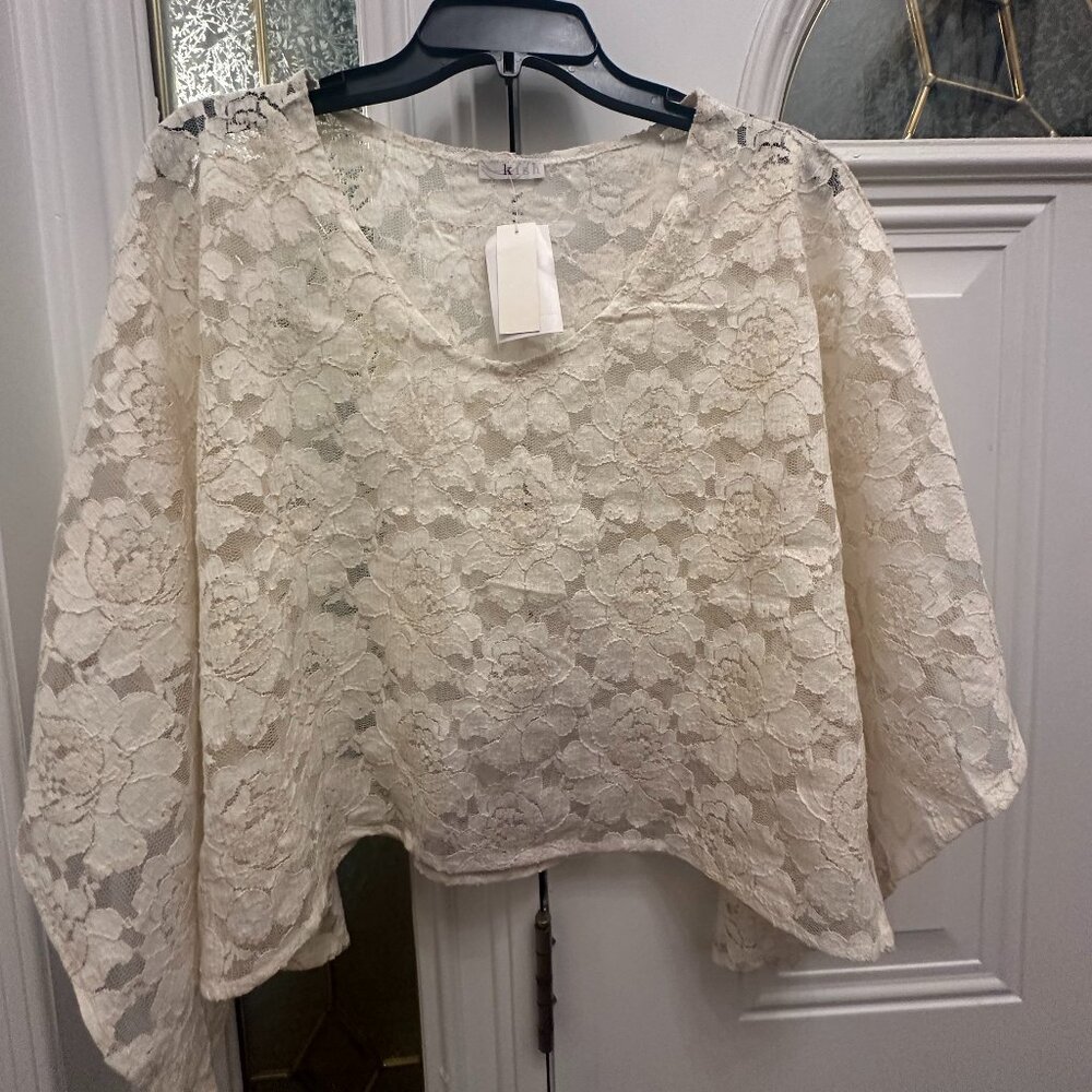 Kish Ivory Lace Crop Top - Size One size fits all